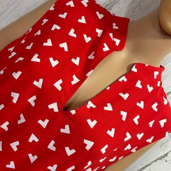 Anne Klein Plus Size Red Print Sleeveless Midi Dress - Picture 3 of 11